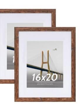 2 PACK 16x20 PICTURE FRAMES-RUSTIC BROWN